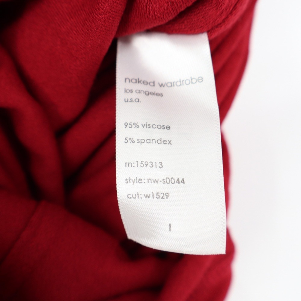 Naked Wardrobe Red Bodycon Maxi Skirt Viscose Spandex Size L Large - Picture 5 of 8